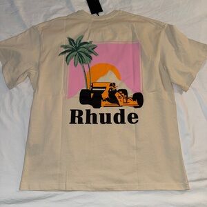 Rhude Graphic Tee Shirt in Cream